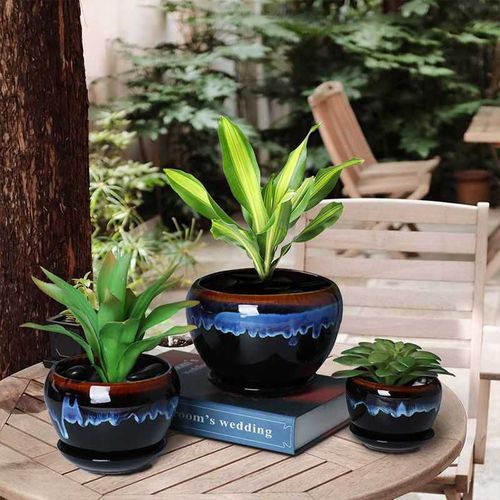 釉面陶瓷花盆 - AN00 series - Guangzhou Ancooly Gardening LTD - 独立式 / 圆形 / 家用