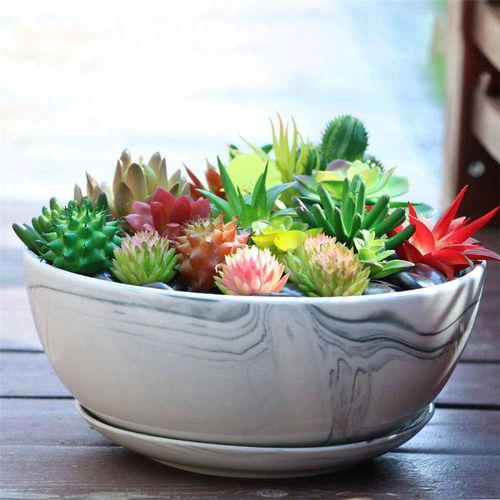 陶瓷园艺花盆 - AN0011/AN0012/AN0013 - Guangzhou Ancooly Gardening LTD - 大理石 / 独立式 / 圆形