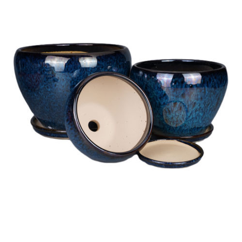 釉面陶瓷花盆 - AN1513355 series - Guangzhou Ancooly Gardening LTD - 独立式 / 圆形 / 家用