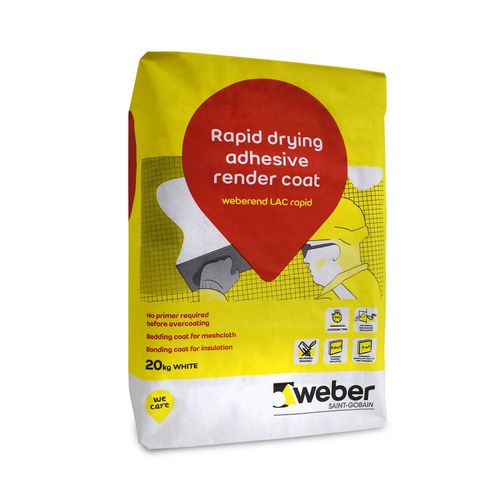 固结砂浆胶合剂 - WEBEREND LAC RAPID - Weber - 用于外墙外部隔热 / 灰色 / 快粘式