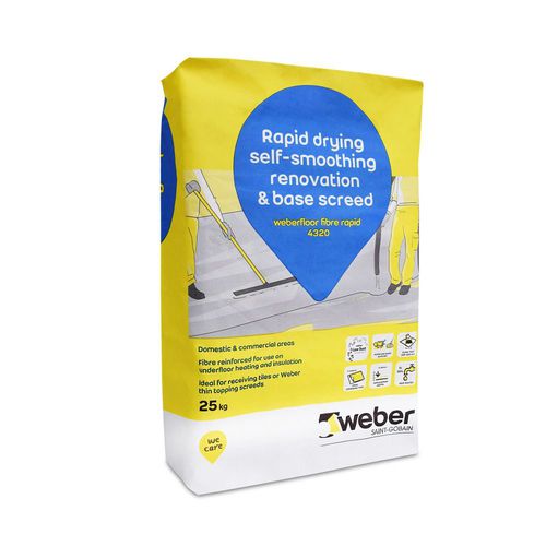抹平砂浆 - WEBERFLOOR FIBRE RAPID 4320 - Weber - 自流平 / 用于防水面层 / 用于混凝土
