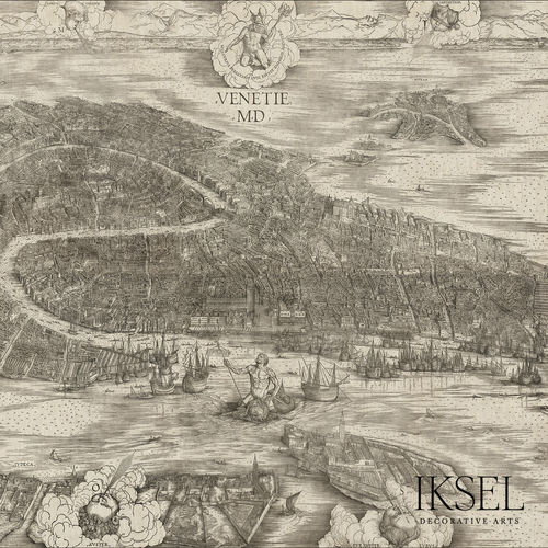 现代风格墙纸 - MU112 View of Venice Sepia Tones - Iksel Decorative Arts - 全景式 / 几何图案 / 都市图案