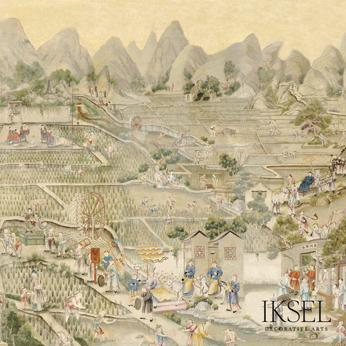 现代风格墙纸 - SC123 Governor's Visit Light-Ivory - Iksel Decorative Arts - 全景式 / 都市图案 / 中国风
