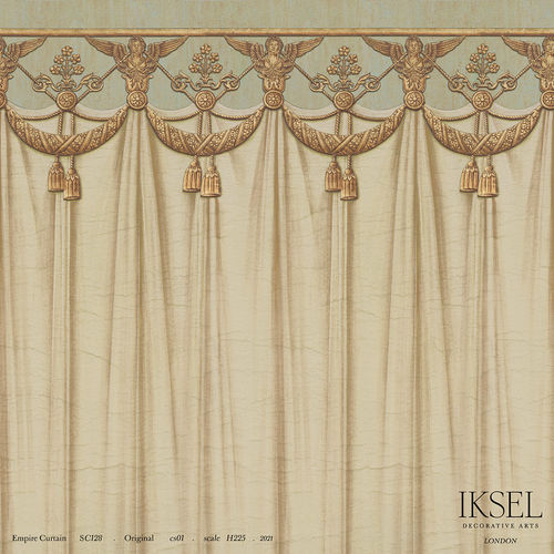 现代风格墙纸 - SC128 Empire Curtain  - Iksel Decorative Arts - 全景式 / 几何图案 / 白色