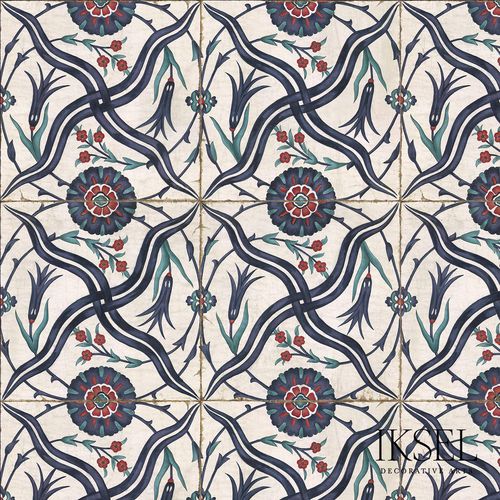 现代风格墙纸 - IZNIK CHARPI RW101 - Iksel Decorative Arts - 玻璃纤维 / 乙烯基 / 几何图案