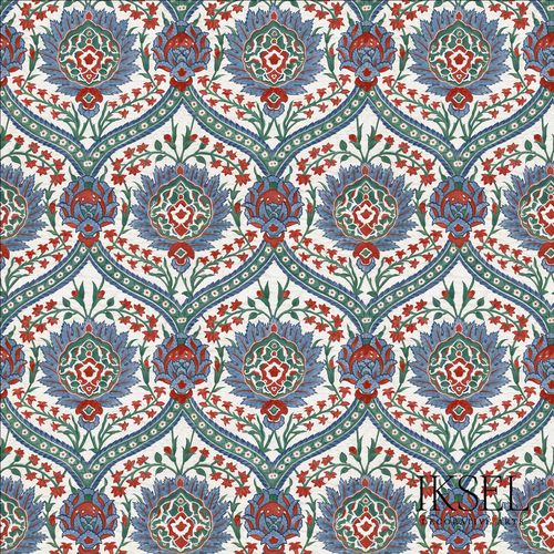 现代风格墙纸 - RW107 IZNIK HAREM - Iksel Decorative Arts - 玻璃纤维 / 乙烯基 / 几何图案