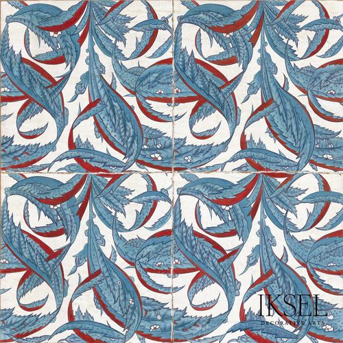 现代风格墙纸 - IZNIK LEAVES RW115 - Iksel Decorative Arts - 玻璃纤维 / 乙烯基 / 自然图案