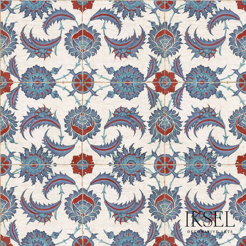 现代风格墙纸 - IZNIK RUSTEM RW102 - Iksel Decorative Arts - 玻璃纤维 / 乙烯基 / 自然图案