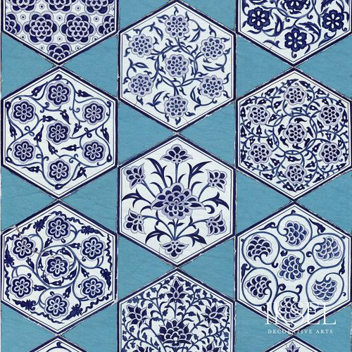 现代风格墙纸 - RW114 Iznik Star Tiles - Iksel Decorative Arts - 玻璃纤维 / 乙烯基 / 几何图案