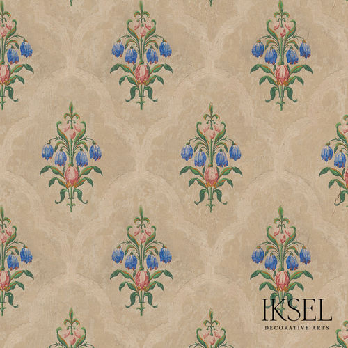 现代风格墙纸 - RW411 Louis XVI Prairie Bouquet - Iksel Decorative Arts - 玻璃纤维 / 乙烯基 / 自然图案