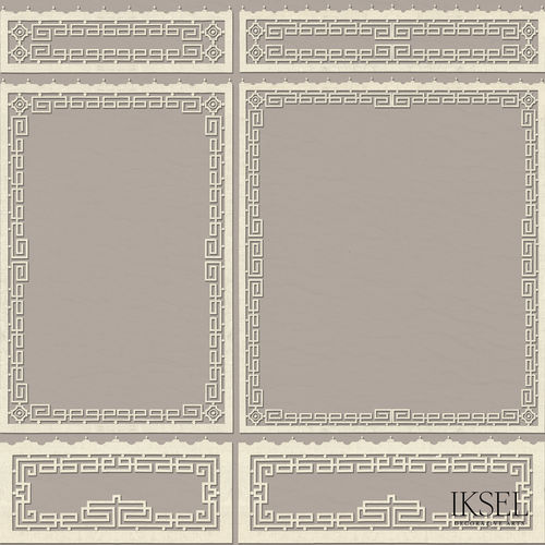 现代风格墙纸 - AR654 Chinois Key Boiserie - Iksel Decorative Arts - 乙烯基 / 玻璃纤维 / 花朵图案