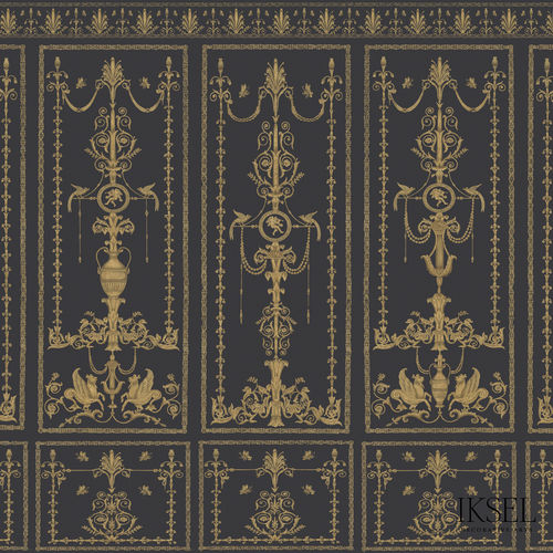 现代风格墙纸 - AR403 Empire_Arabesque - Iksel Decorative Arts - 乙烯基 / 玻璃纤维 / 花朵图案