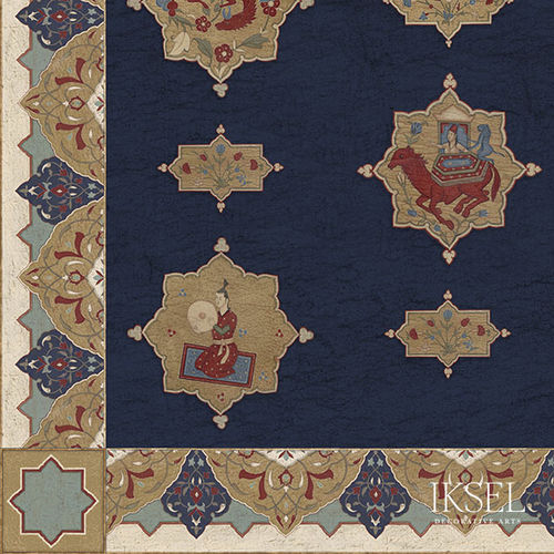 现代风格墙纸 - CE164F Aleppo Blue Flat Ceiling - Iksel Decorative Arts - 乙烯基 / 玻璃纤维 / 自然图案