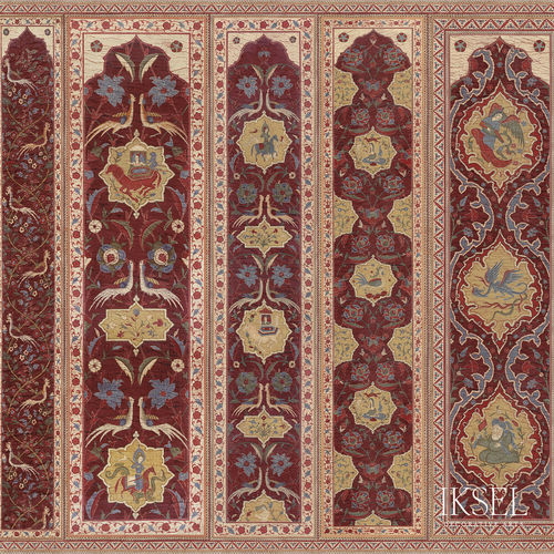 现代风格墙纸 - AR201 Aleppo Red - Iksel Decorative Arts - 玻璃纤维 / 乙烯基 / 花朵图案