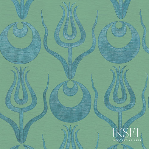 现代风格墙纸 - RW201 Tulip and Crescent - Iksel Decorative Arts - 玻璃纤维 / 乙烯基 / 几何图案