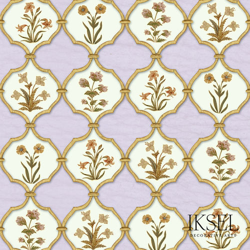 现代风格墙纸 - RW310 Jali Bouquet - Iksel Decorative Arts - 玻璃纤维 / 乙烯基 / 彩色