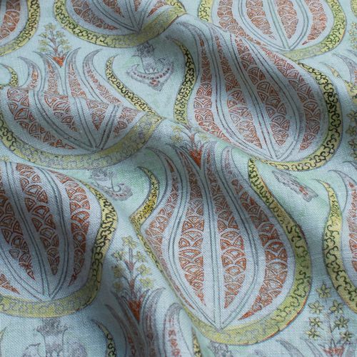 室内装饰面料 - PLUMP TULIPS RF211 - Iksel Decorative Arts - 用于窗帘 / 用于室内装饰 / 花朵图案
