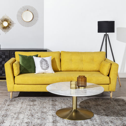 现代风格茶几 - AURA - CAMINO A CASA - 大理石 / 铁桌脚 / 圆形