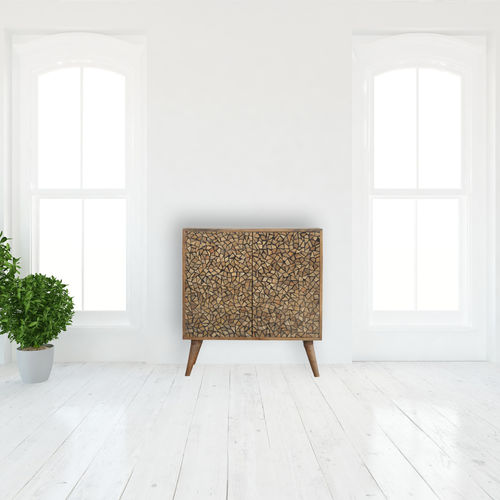 北欧风格餐边柜 - LISBON BLACK ABSTRACT - Artisan Furniture - 实木 / 树脂 / 平开门式