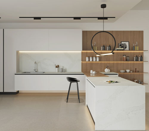 人造石厨房台面 - Calacatta Era - Fujian Ultracera New Materials CO.,Ltd - 复合材料 / 石材 / 商用厨房