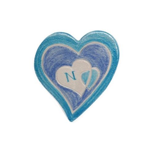 陶瓷餐饮托盘 - CUORI AZZURRI - mavi ceramica - 黏土 / 商用