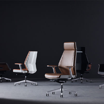 现代风格老板椅 - Coupe  - Zhejiang Sunon Furniture Manufacture Co., Ltd. - 皮质 / 胡桃木 / 铝