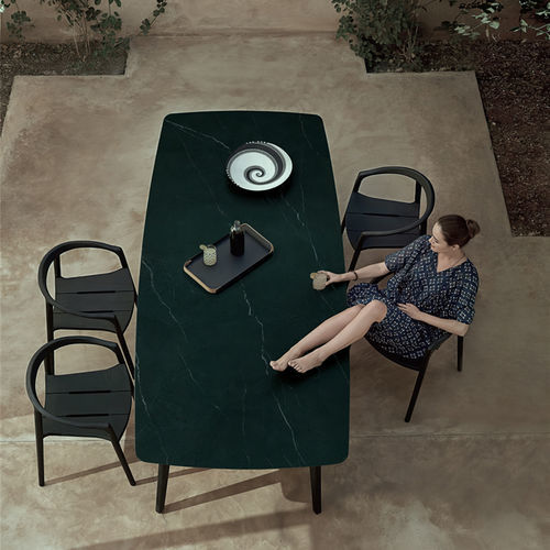 烧结石天然石板 - NERO MARQUINA - Guangdong Overland Ceramics Co., Ltd. - 用于整体厨房 / 仿大理石 / 绿色