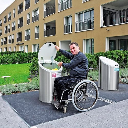 埋入式容器垃圾桶 - Swingomat - Villiger Entsorgungssysteme AG - 嵌入式 / 钢 / 翻转盖式