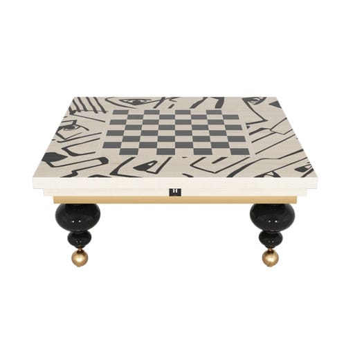 现代风格茶几 - CHESS - Hommés Studio - 白栎木 / 漆木桌脚 / 正方形