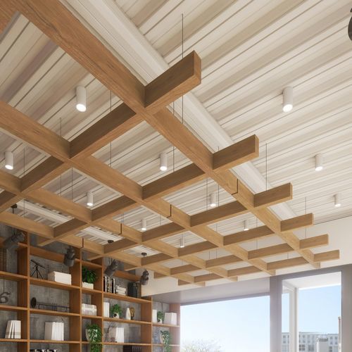 木质声障板 - FREE GRID - The Acoustics Company SAS - 天花板 / 正方形 / 阻燃