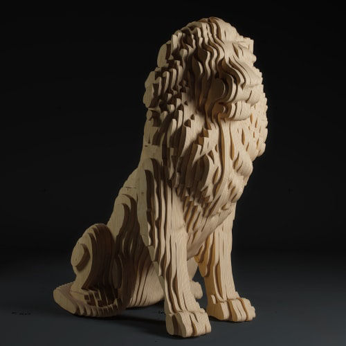 桦木雕塑 - Lion - MyWoodream - 胶合板材料 / 动物 / 现代风格
