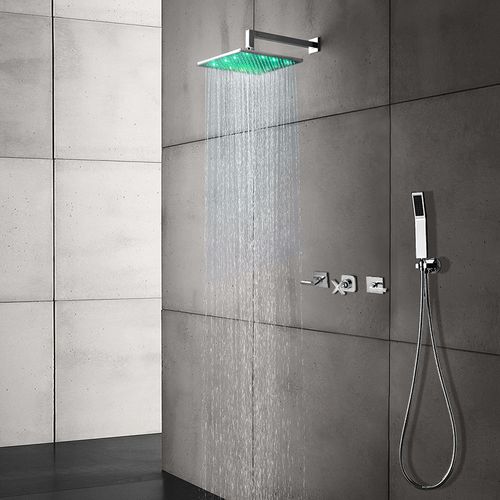 嵌入式淋浴莲蓬头 - TAGRESS LED - FontanaShowers - 正方形 / 内置照明