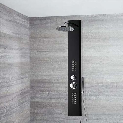 不锈钢淋浴柱 - A805 - FontanaShowers - 黑色 / 壁挂 / 现代风格