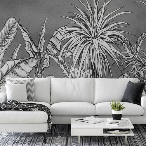 现代风格墙纸 - tendance jungle - MuralConcept - 无纺布 / 自然图案 / 白色