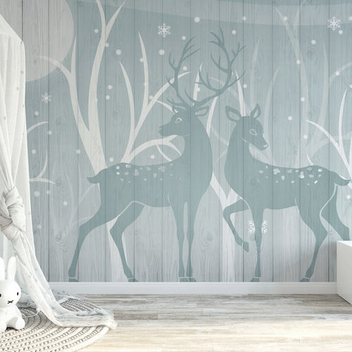 现代风格墙纸 - tendance biche forêt - MuralConcept - 无纺布 / 全景式 / 动物图案