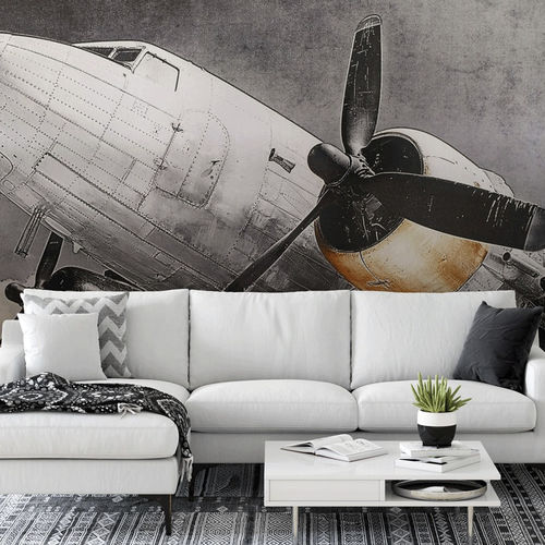 复古风格墙纸 - réaliste aviation pilote - MuralConcept - 无纺布 / 全景式 / 彩色