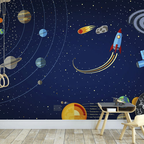 现代风格墙纸 - astronaute univers galaxy - MuralConcept - 无纺布 / 全景式 / 彩色