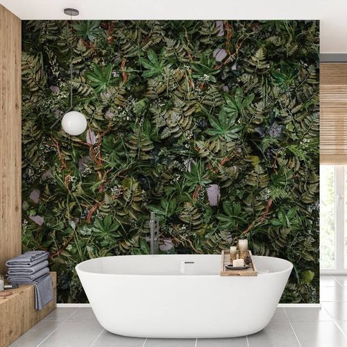 现代风格墙纸 - trompe l'oeil mur végétal - MuralConcept - 无纺布 / 全景式 / 绿色