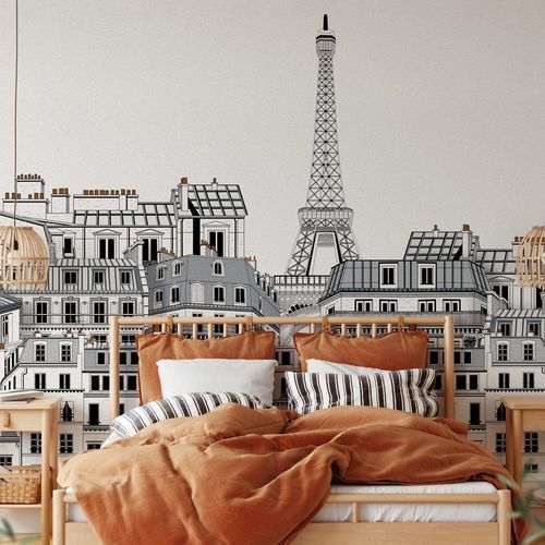 现代风格墙纸 - Français les toits Parisiens - MuralConcept - 无纺布 / 全景式 / 灰色