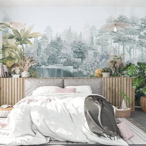 现代风格墙纸 - paysage lointain gravure - MuralConcept - 无纺布 / 自然图案 / 全景式