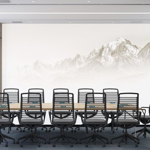 现代风格墙纸 - Mont Blanc dans la brume - MuralConcept - 无纺布 / 全景式 / 白色