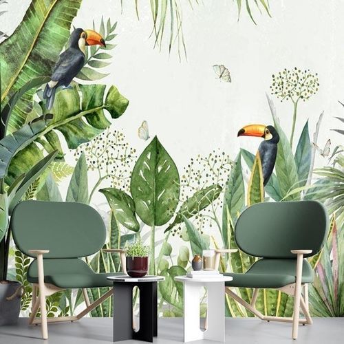 现代风格墙纸 - Jungle oiseau exotique - MuralConcept - 无纺布 / 自然图案 / 全景式
