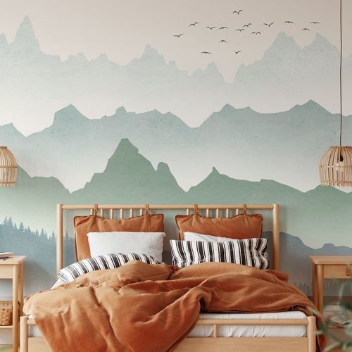 现代风格墙纸 - brume matinale forêt - MuralConcept - 无纺布 / 自然图案 / 全景式