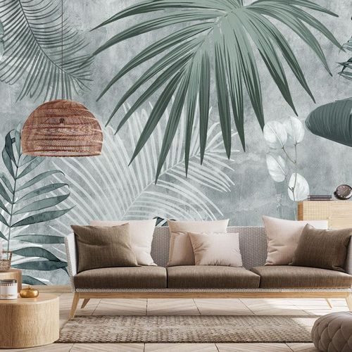 现代风格墙纸 - Biophilic Jungle Monochrome - MuralConcept - 无纺布 / 自然图案 / 灰色