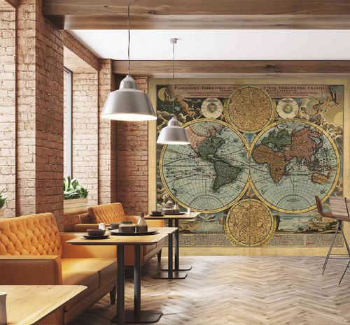 地图墙纸 - globe - MuralConcept - 复古风格 / 无纺布 / 全景式