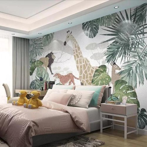 复古风格墙纸 - Jungle Kid - MuralConcept - 无纺布 / 全景式 / 动物图案