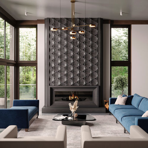 现代风格壁炉饰架 - AVANTI - 3D OVERMANTEL - Tartaruga Design Inc - 石材
