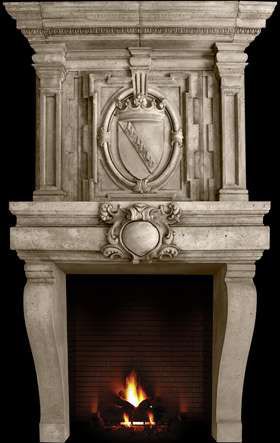 巴洛克风格壁炉饰架 - BEAUVAIS – OVERMANTEL - Tartaruga Design Inc - 石灰石
