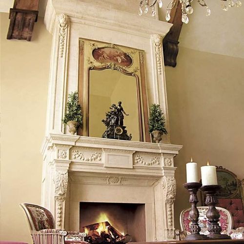 传统外观壁炉饰架 - BEDFORD – OVERMANTEL - Tartaruga Design Inc - 石材