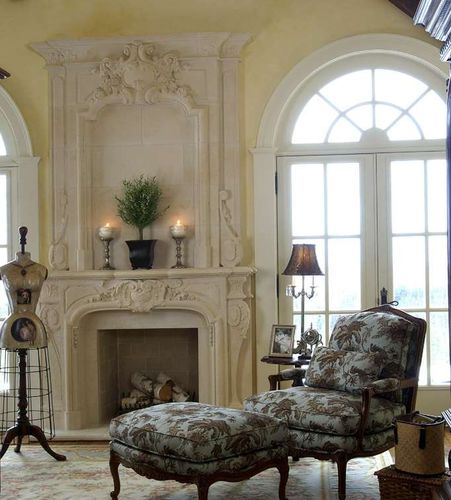 路易十四风格壁炉饰架 - BOURGES - OVERMANTEL - Tartaruga Design Inc - 石材 / 白色